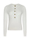 RONDA KNIT HENLEY TOP - IVORY/GOLD