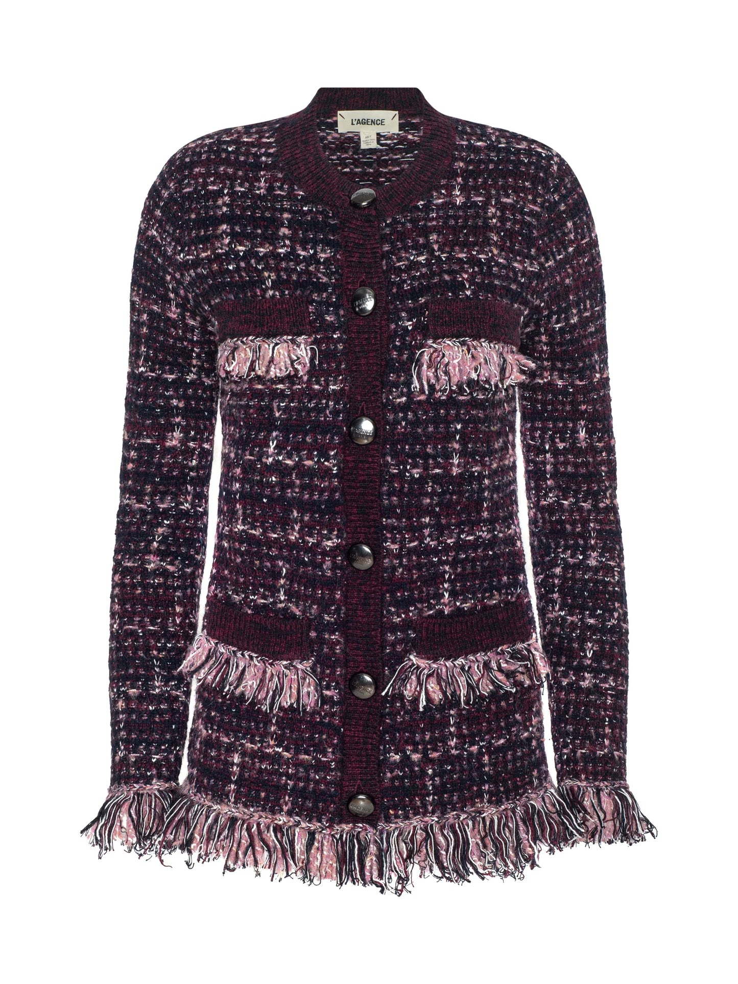 KASTORIA FRINGE CARDI - BLACK/MALBEC/MIDNIGHT