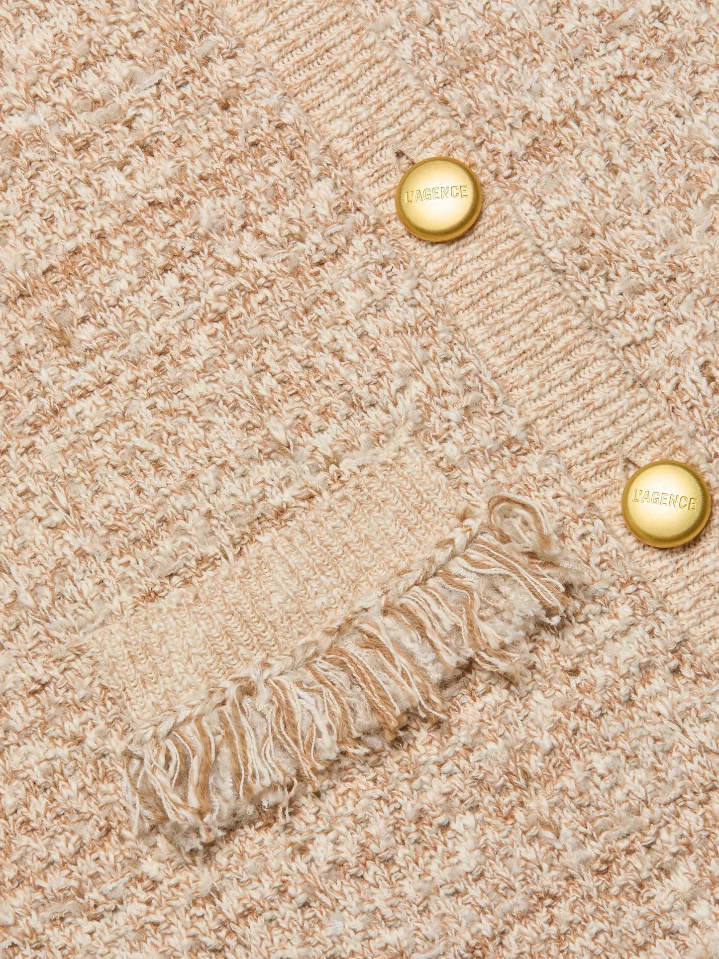 KASTORIA FRINGE CARDIGAN - NATURAL MULTI BOUCLE