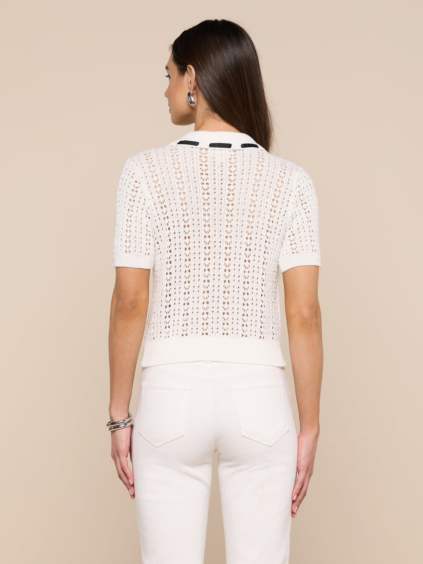 NINETTE KNIT TOP - IVORY/BLACK