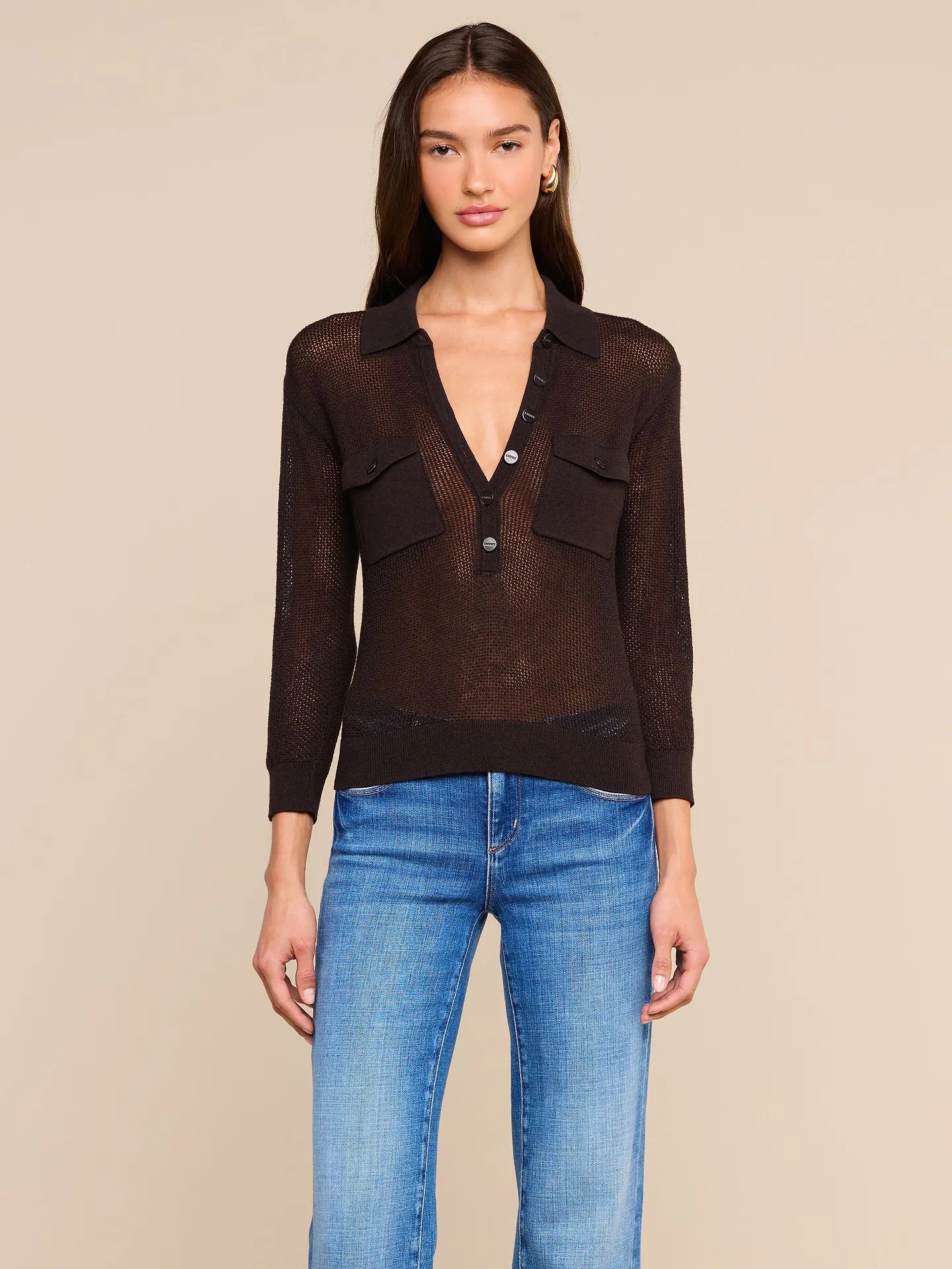 CARINE TOP - COFFEE BEAN