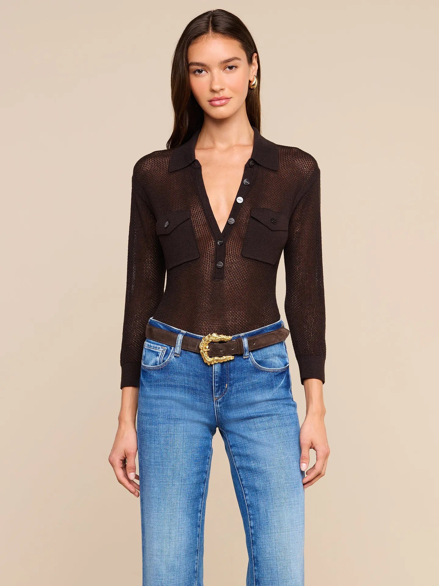 CARINE TOP - COFFEE BEAN
