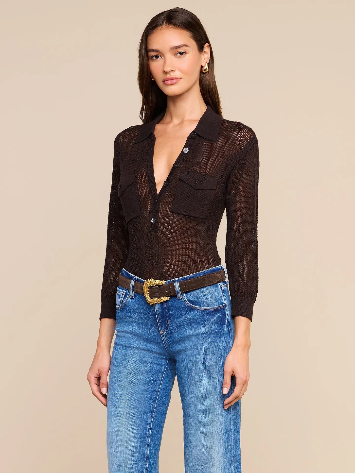 CARINE TOP - COFFEE BEAN