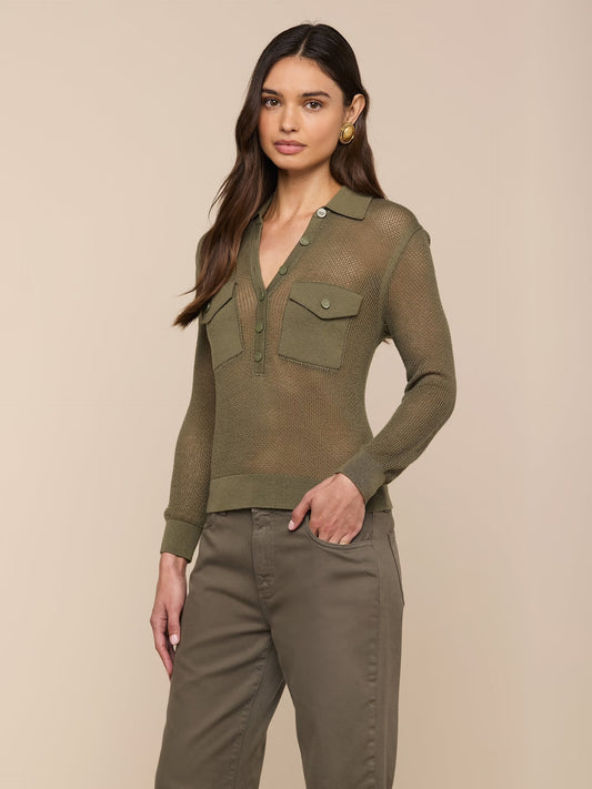 CARINE TOP - SMOKEY OLIVE