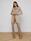 PENELOPE CABLE CARDIGAN - ALMOND/GOLD