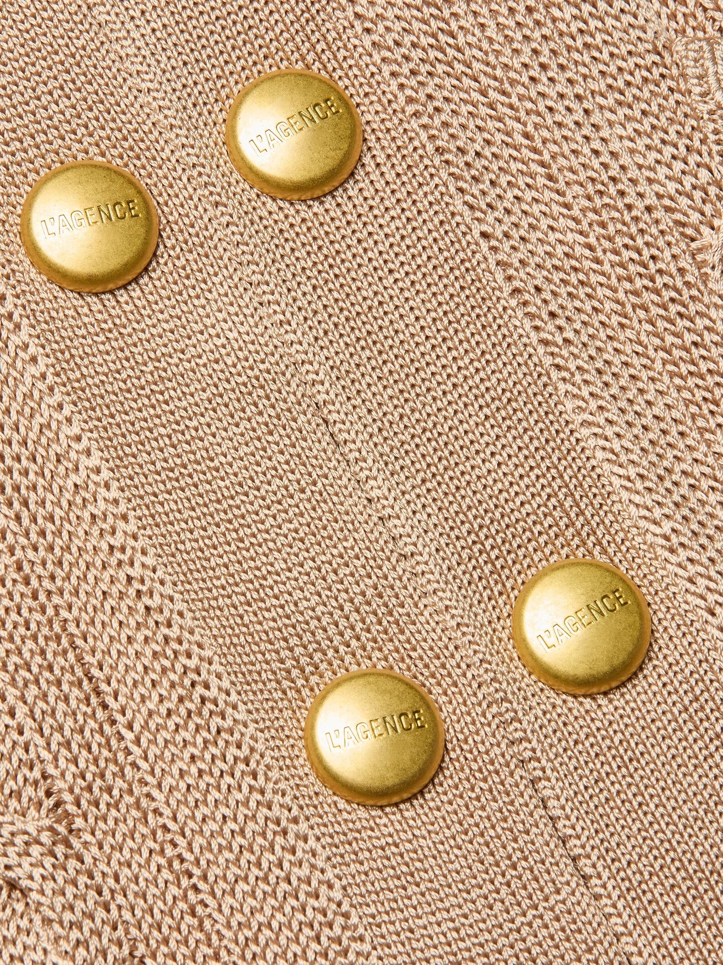 PENELOPE CABLE CARDIGAN - ALMOND/GOLD