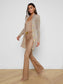 PENELOPE CABLE CARDIGAN - ALMOND/GOLD