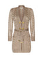 PENELOPE CABLE CARDIGAN - ALMOND/GOLD