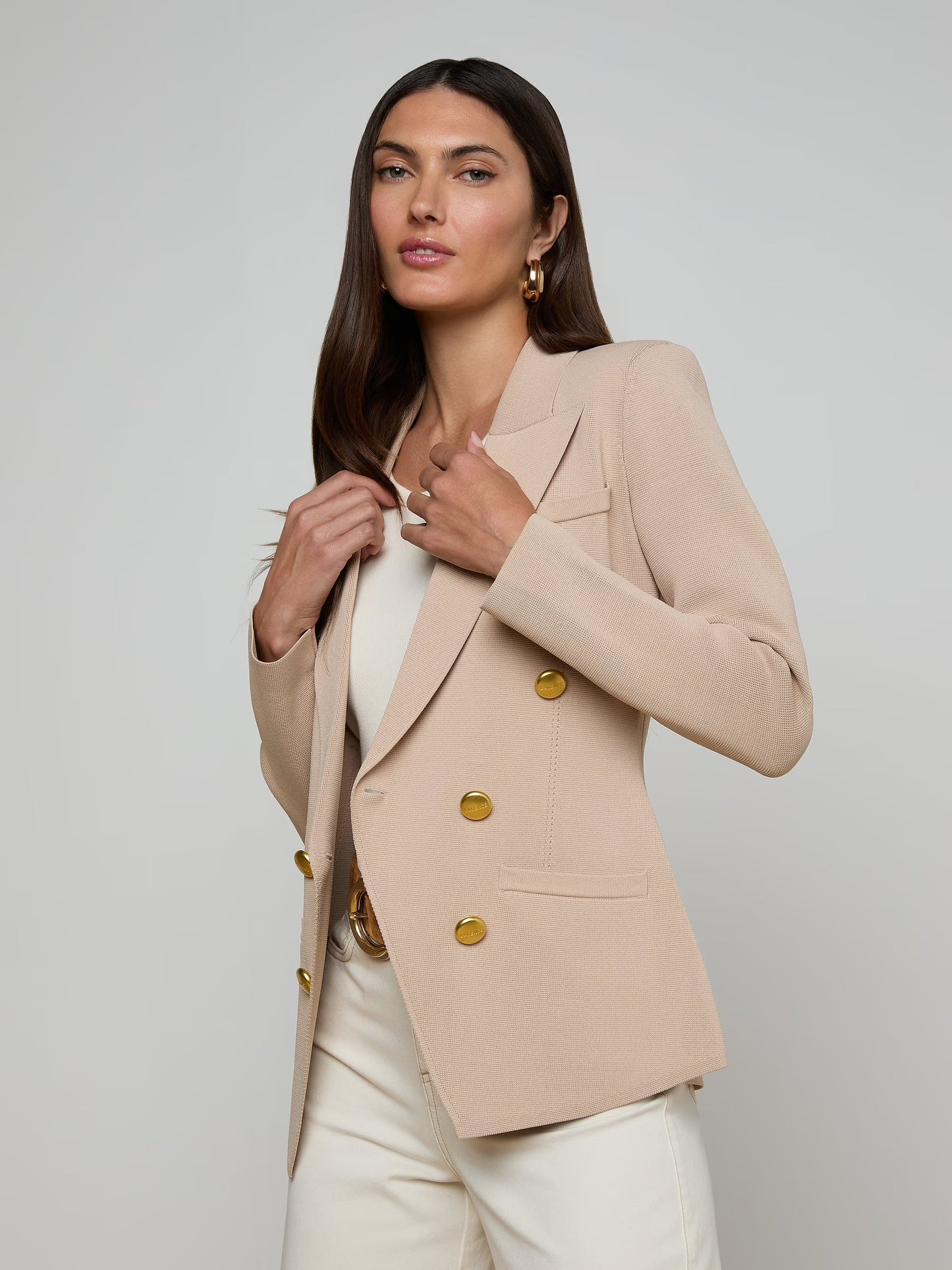 AMELIA KNIT BLAZER - LIGHT CAPPUCINO