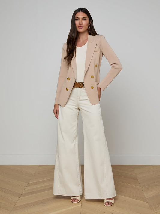 AMELIA KNIT BLAZER - LIGHT CAPPUCINO