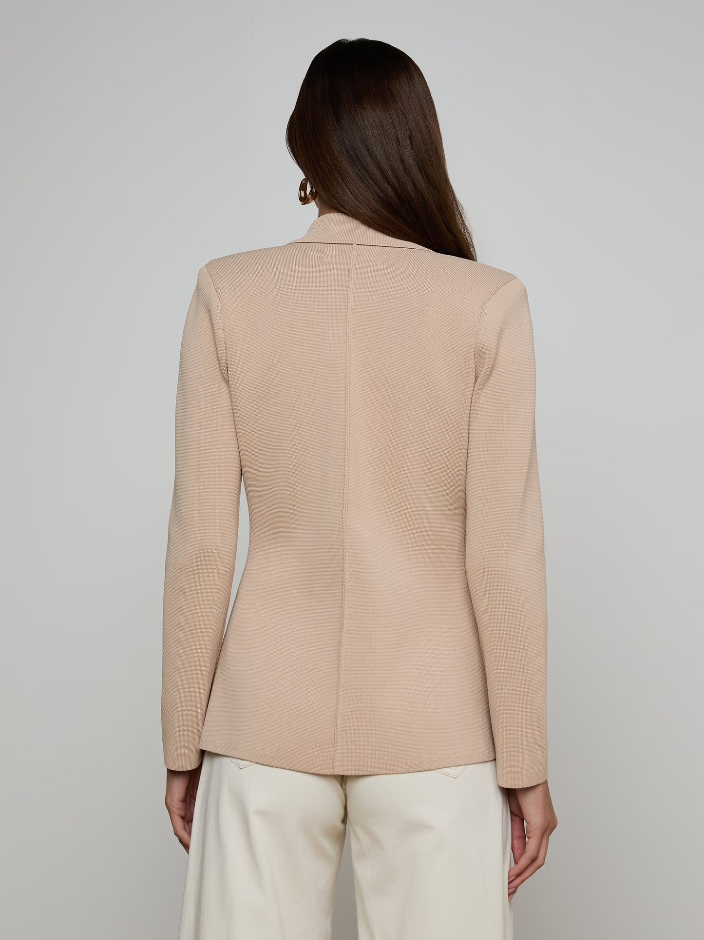AMELIA KNIT BLAZER - LIGHT CAPPUCINO