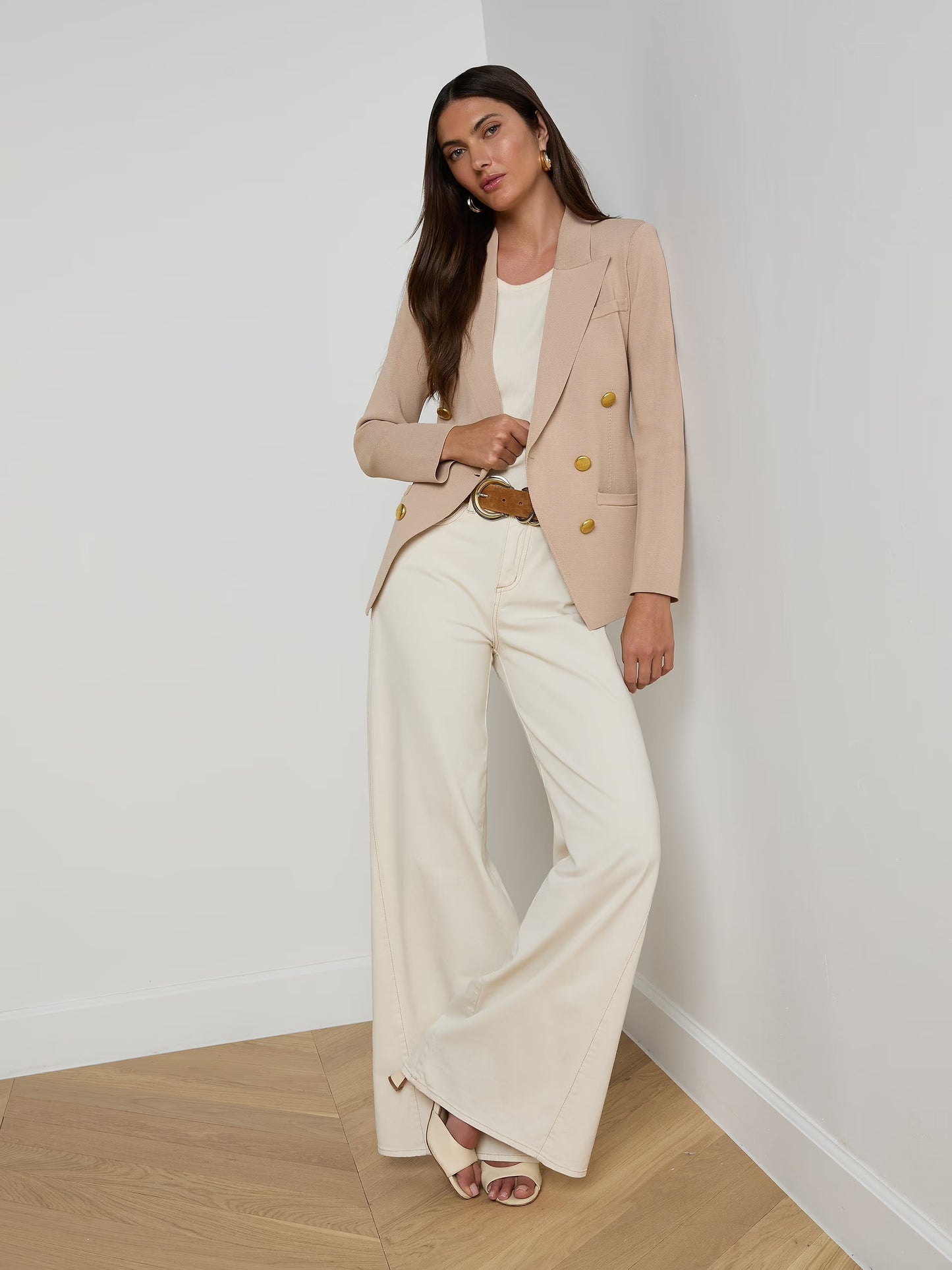 AMELIA KNIT BLAZER - LIGHT CAPPUCINO