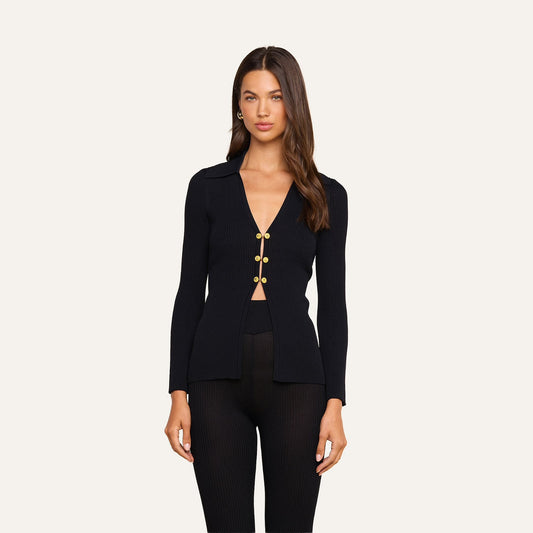 *PREORDER* KAYE CARDIGAN - BLACK/GOLD