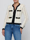*PREORDER* ZEPHYRA POINTELLE CARDIGAN - IVORY/BLACK