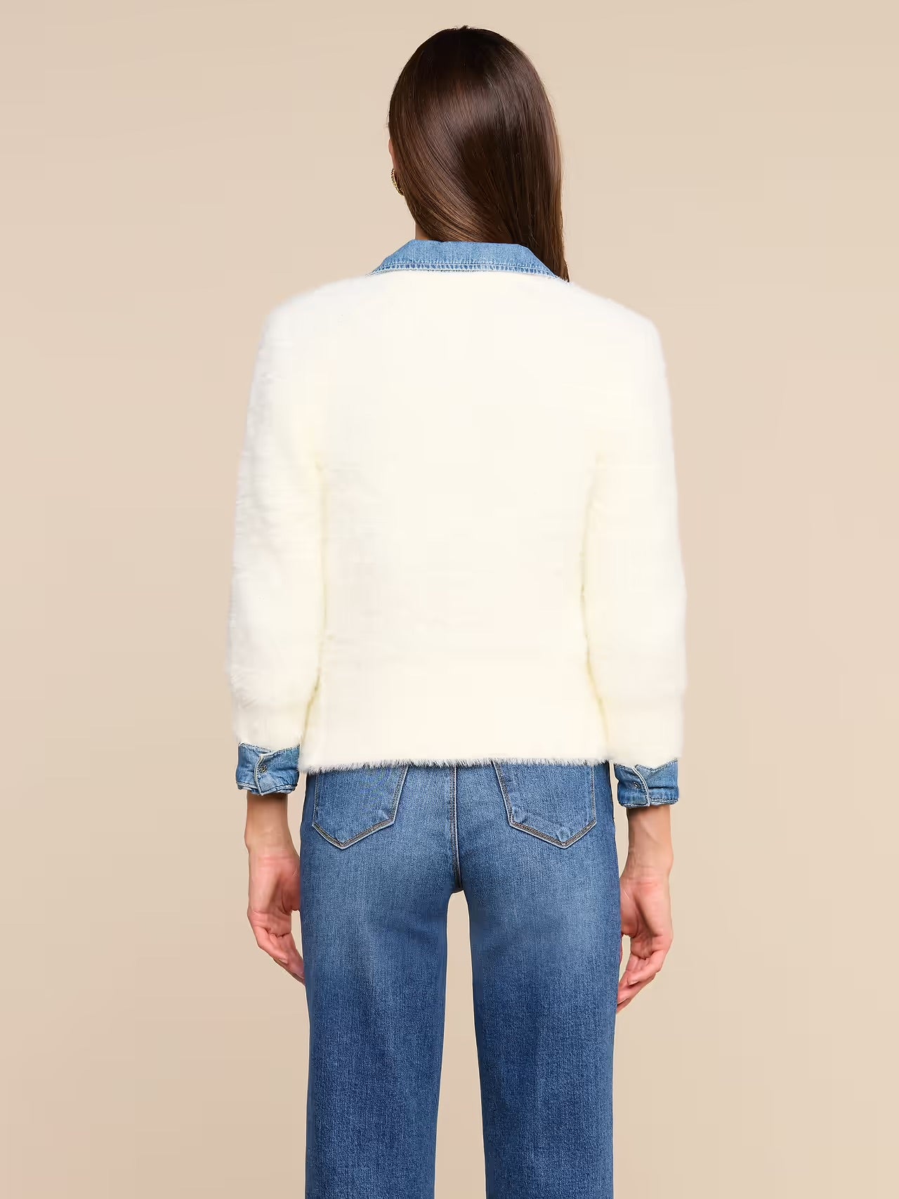 AGATHE FUZZY CARDIGAN - IVORY