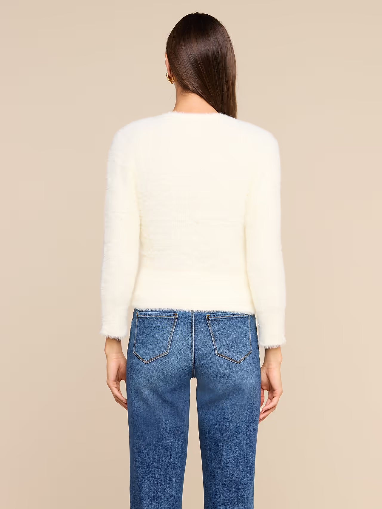 AGATHE FUZZY CARDIGAN - IVORY