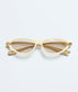 CAT EYE SUNGLASSES - WHITE/GREY