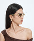 CAT EYE SUNGLASSES - WHITE/GREY