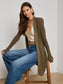 NOE DOUBLE BREASTED CARDI - PINE/GOLD