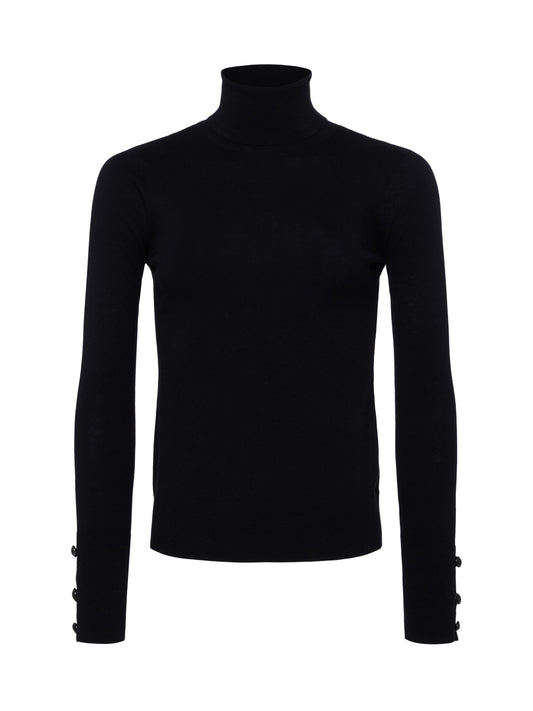 FLORA TURTLENECK SWEATER - BLACK