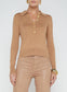 STERLING COLLARED SWEATER - CHESTNUT/GOLD