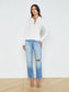 STERLING COLLARED SWEATER - WHITE/GOLD