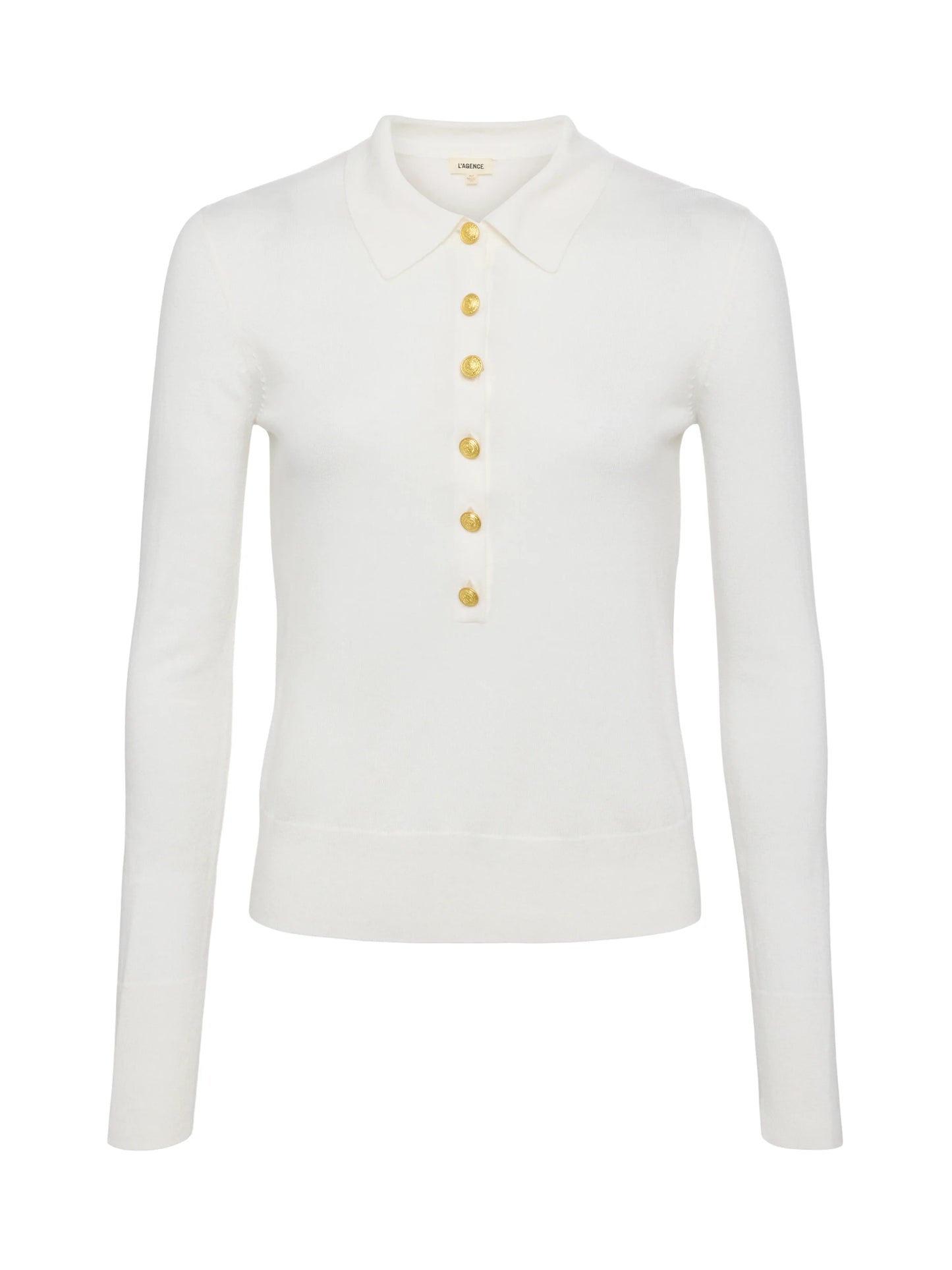 STERLING COLLARED SWEATER - WHITE/GOLD