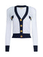 TAYA CARDIGAN - WHITE/MIDNIGHT