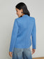 KENZIE KNIT BLAZER - HARBOR BLUE/SILVER