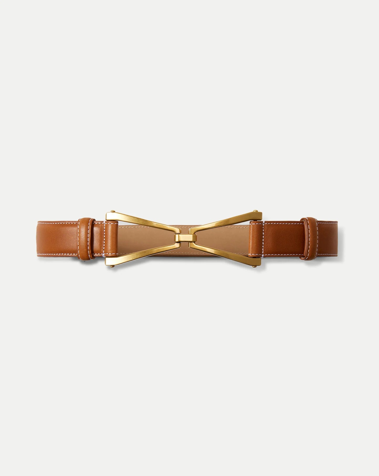 V LEATHER BELT - HAZELWOOD