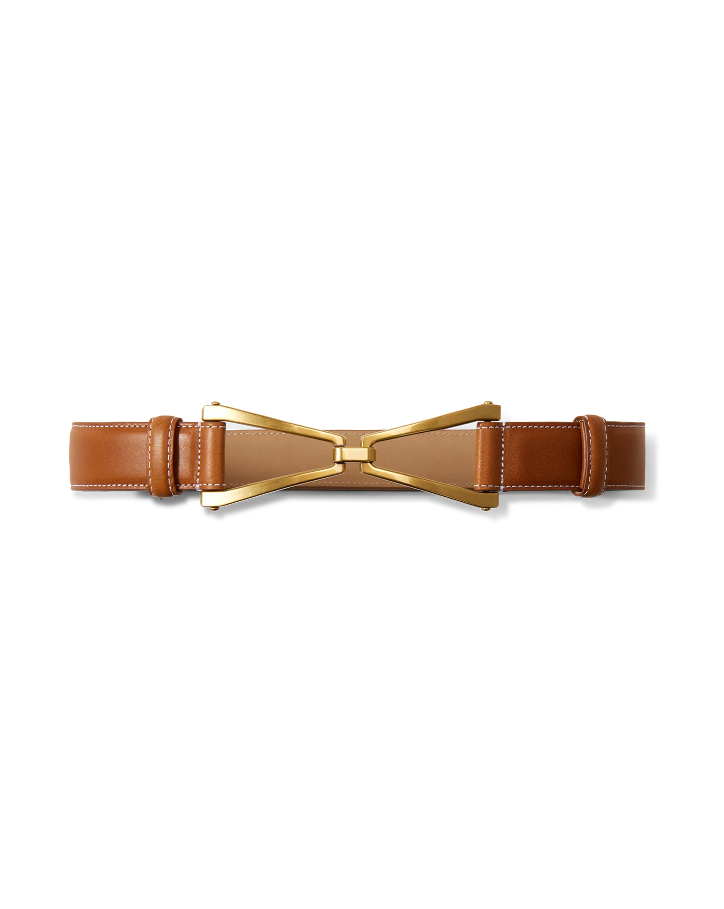 V LEATHER BELT - HAZELWOOD