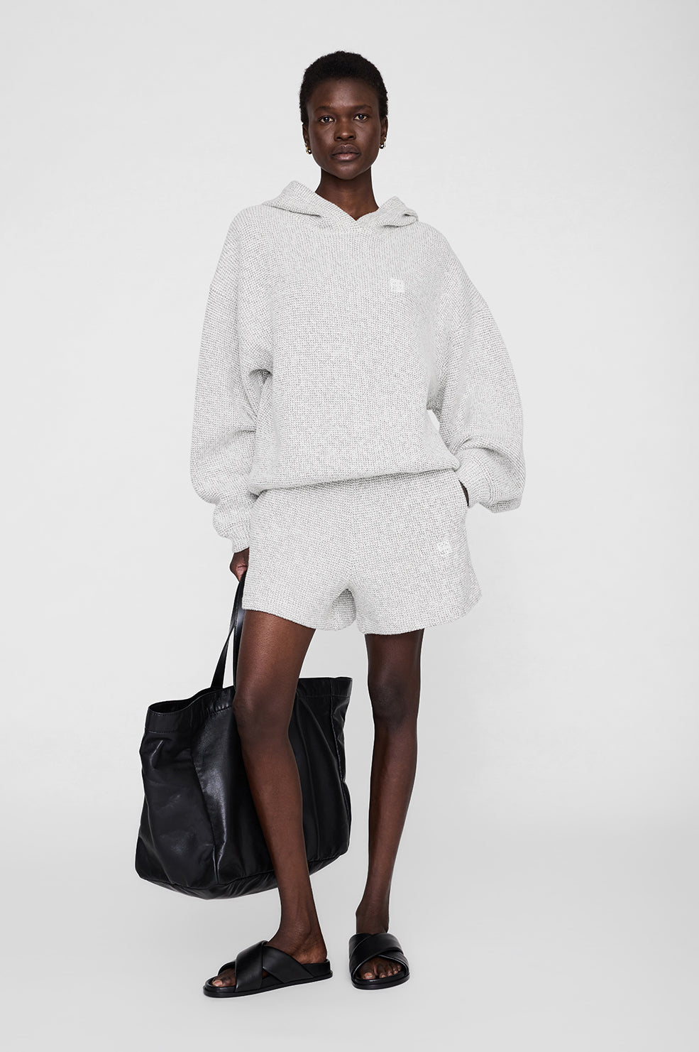 ALEC MONOGRAM HOODIE - IVORY AND BLACK