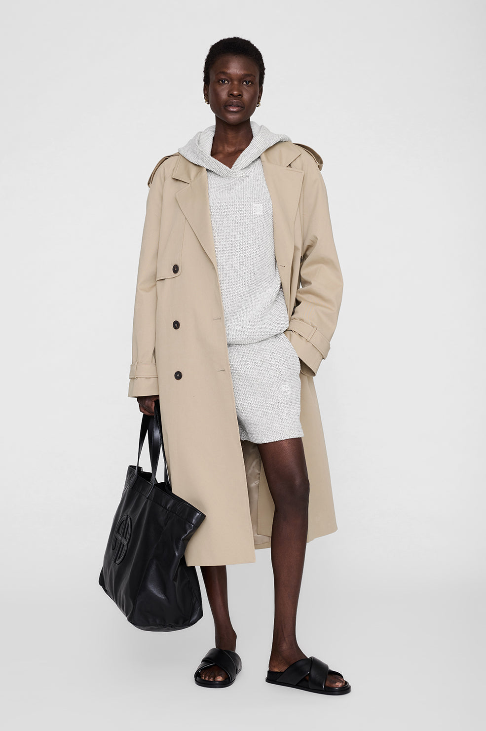 ALEC MONOGRAM HOODIE - IVORY AND BLACK