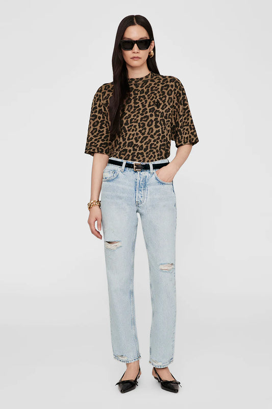*PREORDER* AVI TEE - BLACK AND BROWN LEOPARD