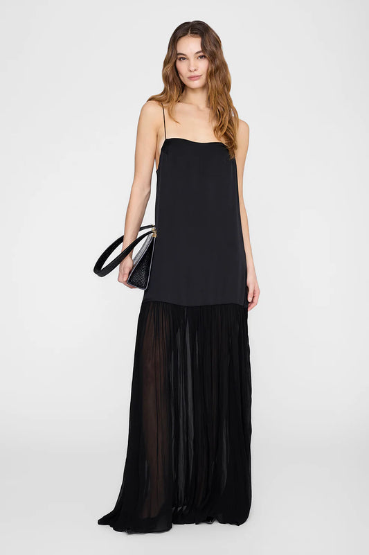 CLEMENTINE PLEATED DRESS - BLACK