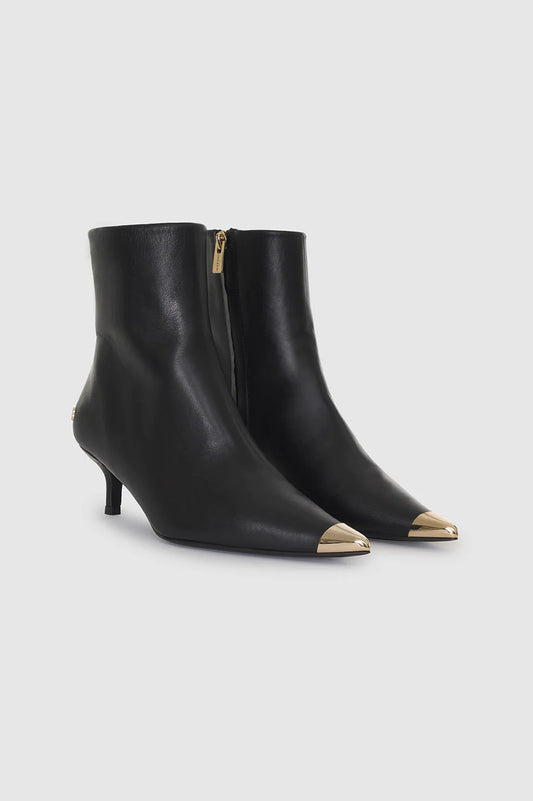 GIA BOOTS WITH METAL TOE CAP - BLACK