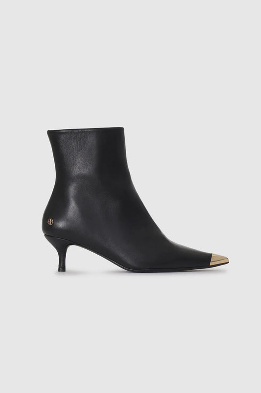 GIA BOOTS WITH METAL TOE CAP - BLACK