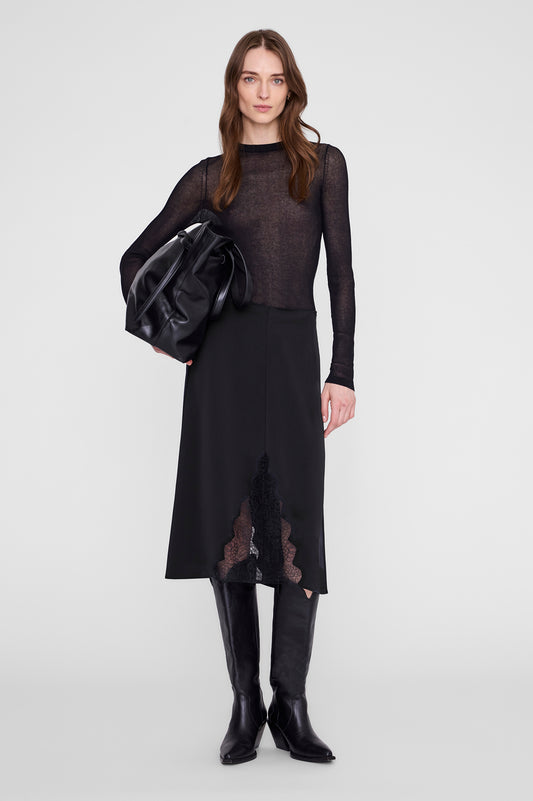 *PREORDER* MALOU SKIRT - BLACK/BLACK LACE