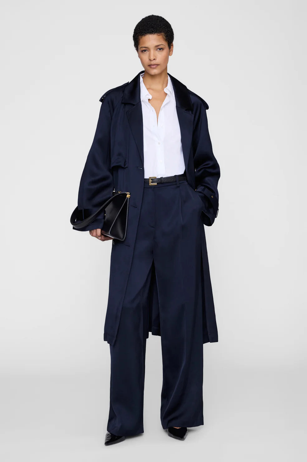 RICKIE MAXI TRENCH - NAVY