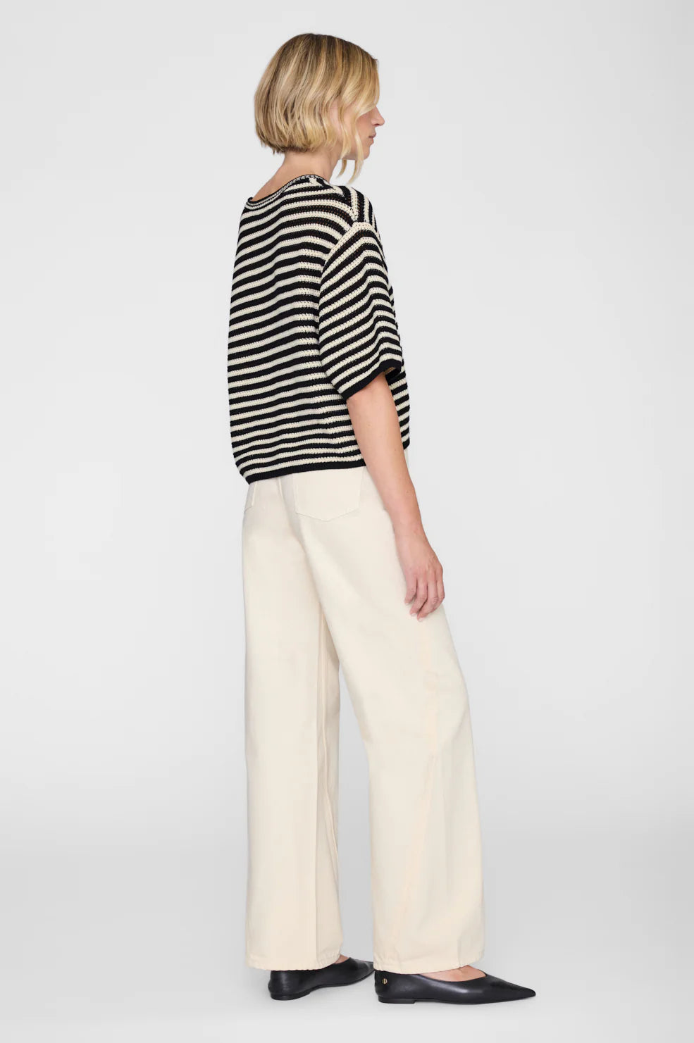 THEO SWEATER - BLACK/IVORY STRIPE
