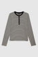 ALESSIA LONG SLEEVE TEE - CREAM AND BLACK STRIPE