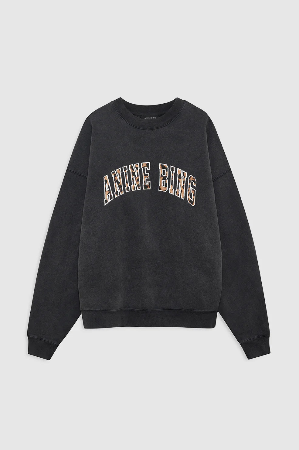 *PREORDER* MILES SWEATSHIRT AB LEOPARD - WASHED BLACK