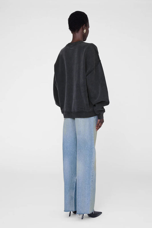 *PREORDER* MILES SWEATSHIRT AB LEOPARD - WASHED BLACK