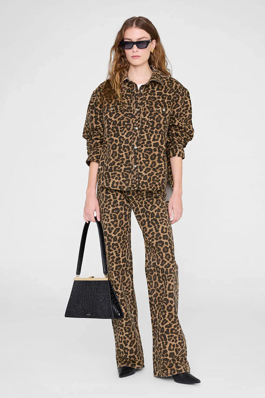 *PREORDER* PAXTON SHIRT - BLACK AND BROWN LEOPARD