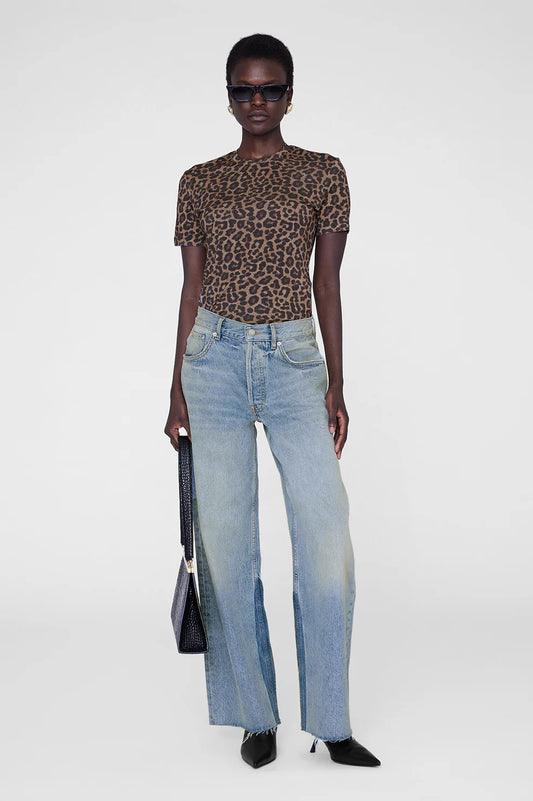*PREORDER* SYLVIE TEE - BLACK AND BROWN LEOPARD