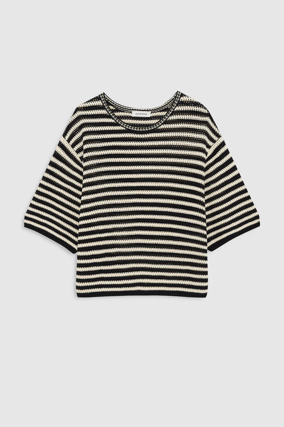 THEO SWEATER - BLACK/IVORY STRIPE