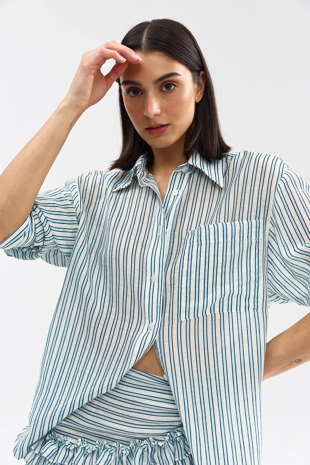 *PREORDER* BUDDY SHIRT - POWDER ANTIQUE STRIPE