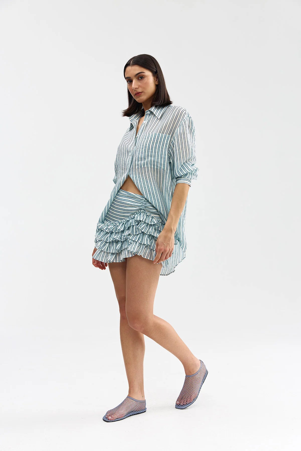 *PREORDER* BUDDY SHIRT - POWDER ANTIQUE STRIPE