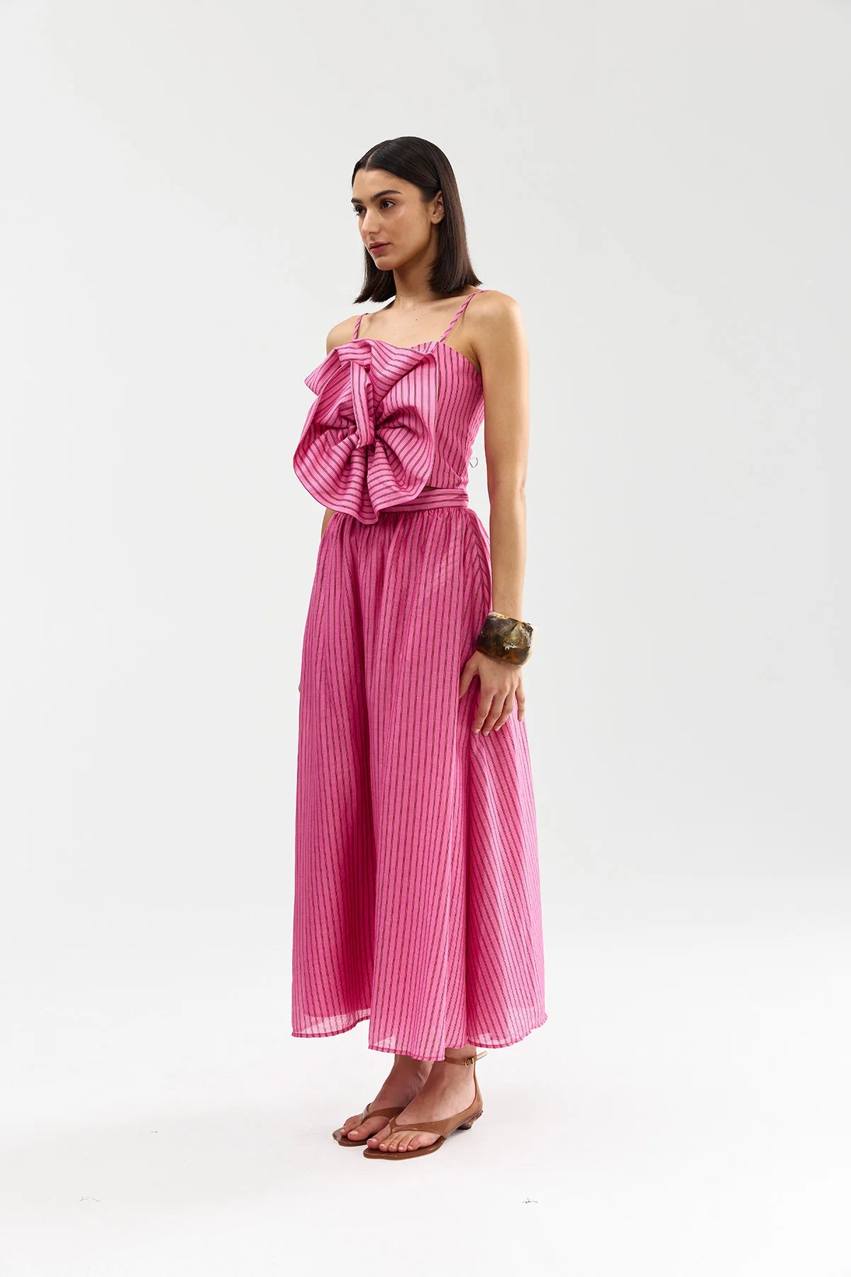 CALLA TOP - POPPY BARK STRIPE