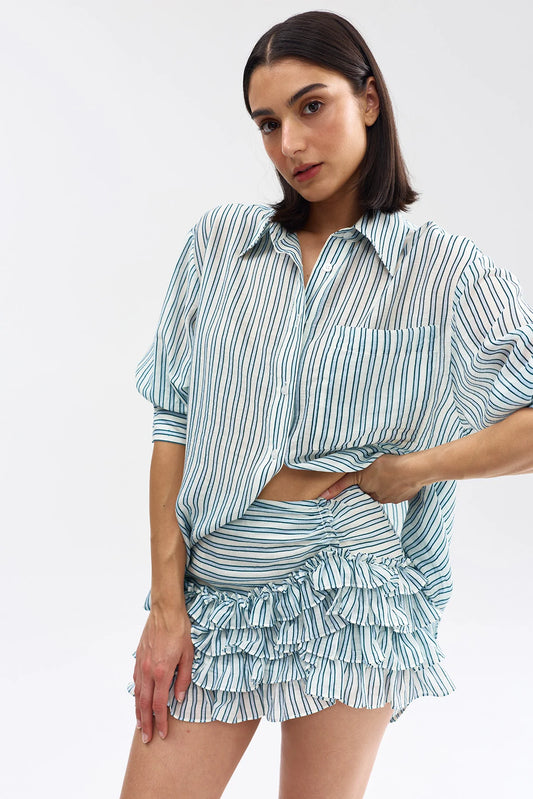 NOAH SKIRT - POWDER ANTIQUE STRIPE